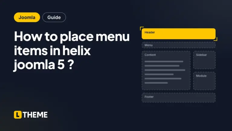 How to place menu items in helix joomla 5 ?