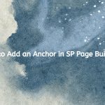 Anchor in SP Page Builder