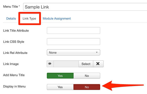 Hide a Menu Item in Joomla