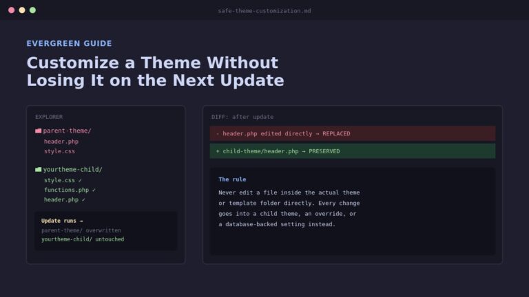 How to customize a WordPress or Joomla theme without losing changes on update