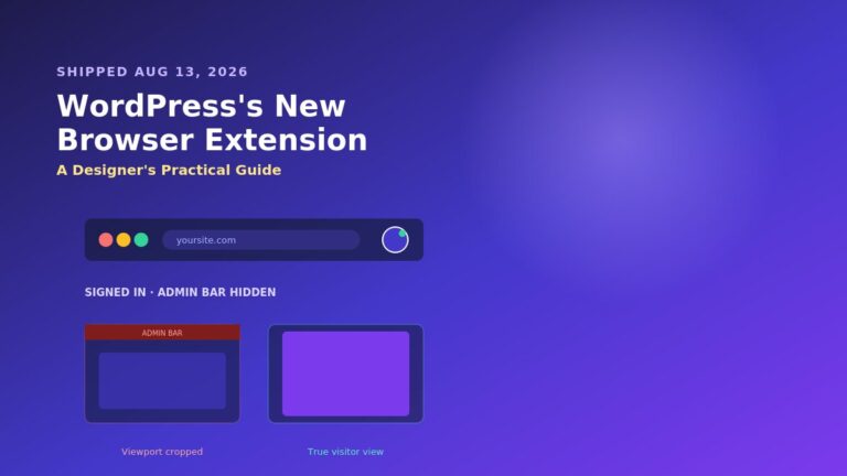 WordPress official browser extension guide for designers