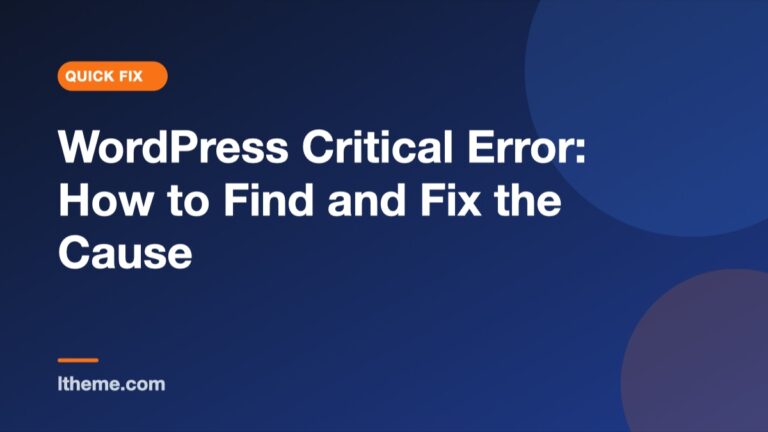 fix wordpress critical error