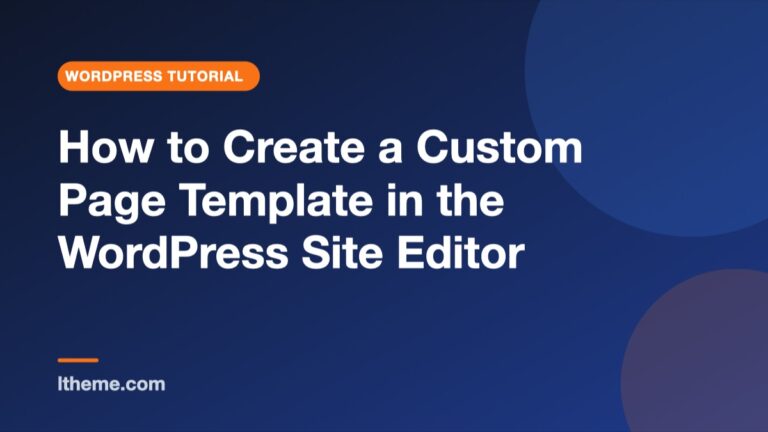 wordpress custom page template