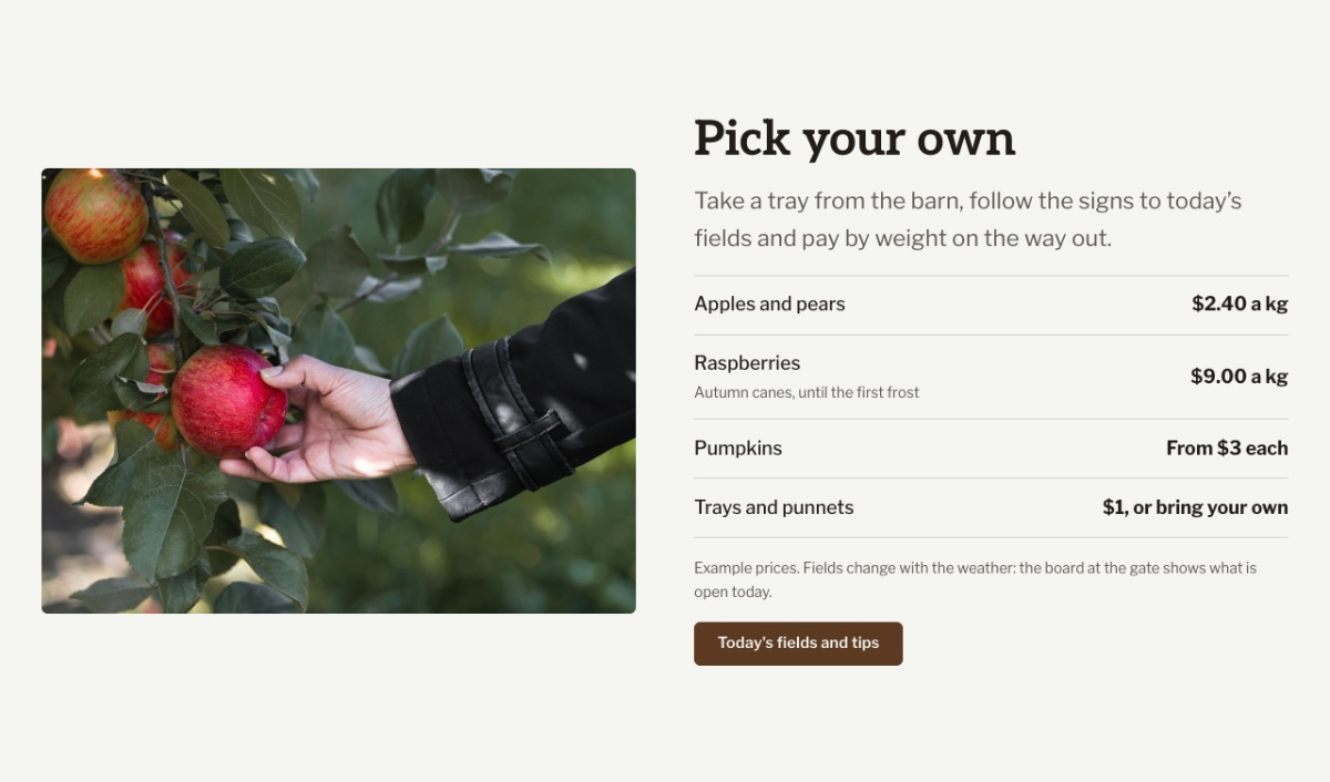 LT Agriculture design: pick section