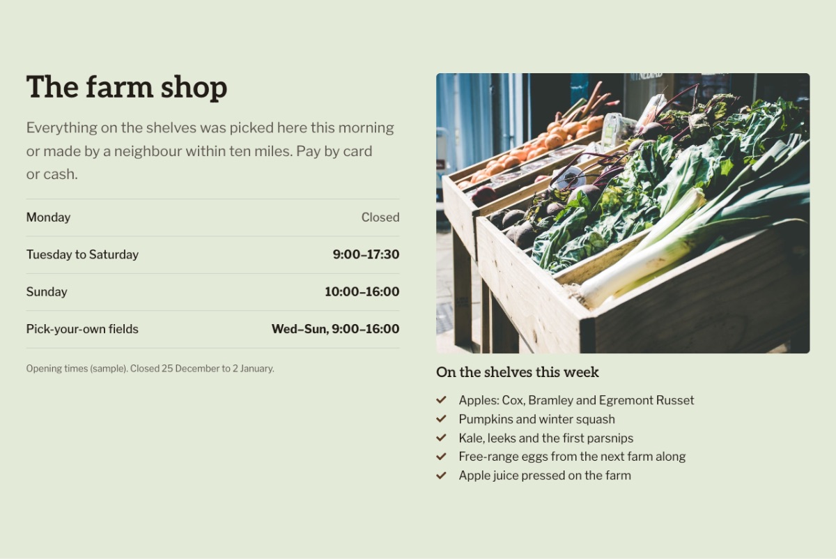 LT Agriculture design: shop section