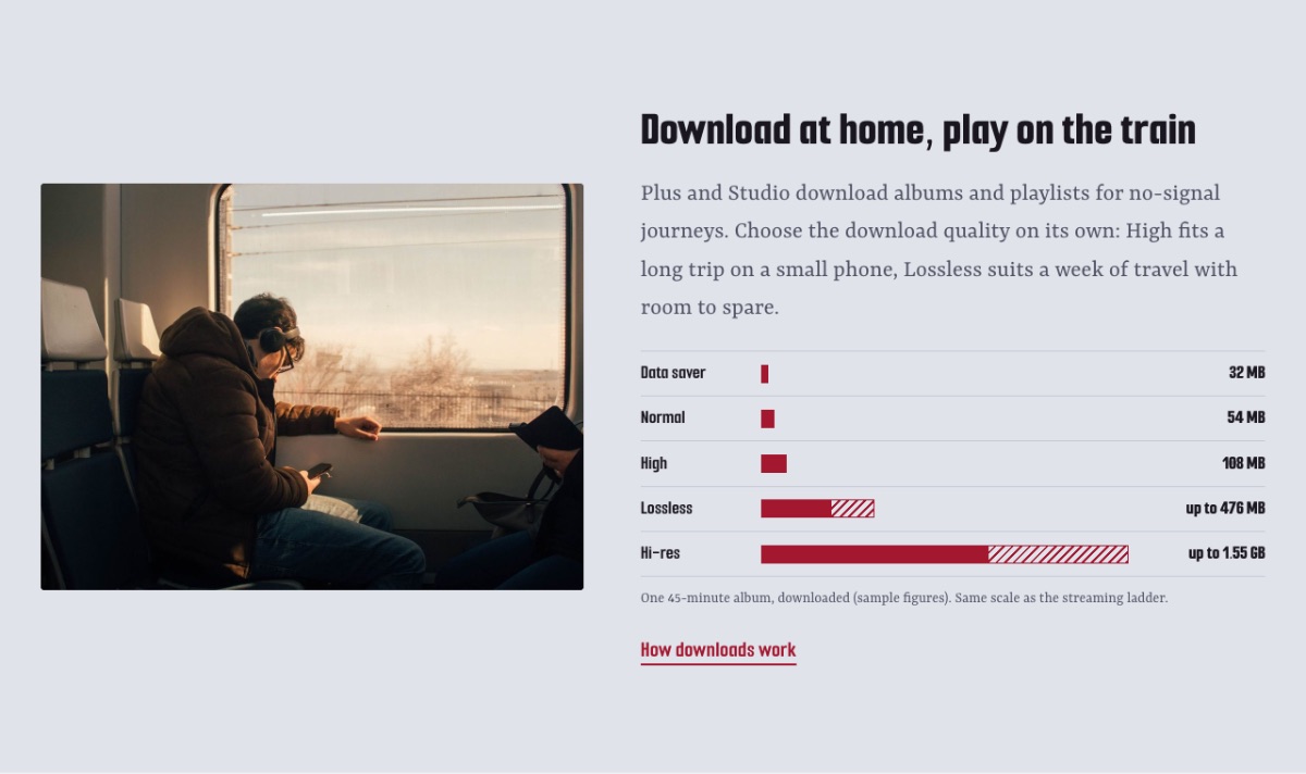 LT Apptune design: offline section