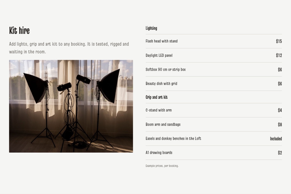 LT Art Studio design: kit section