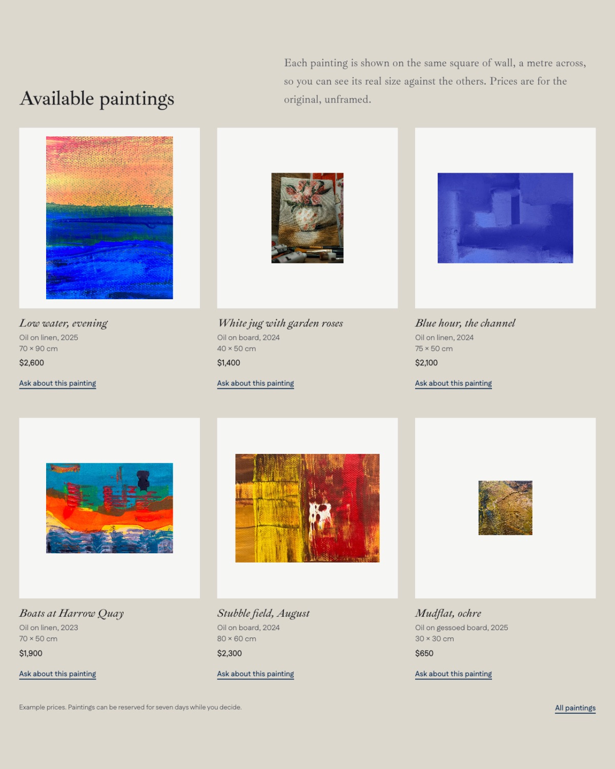 LT Artist design: available section