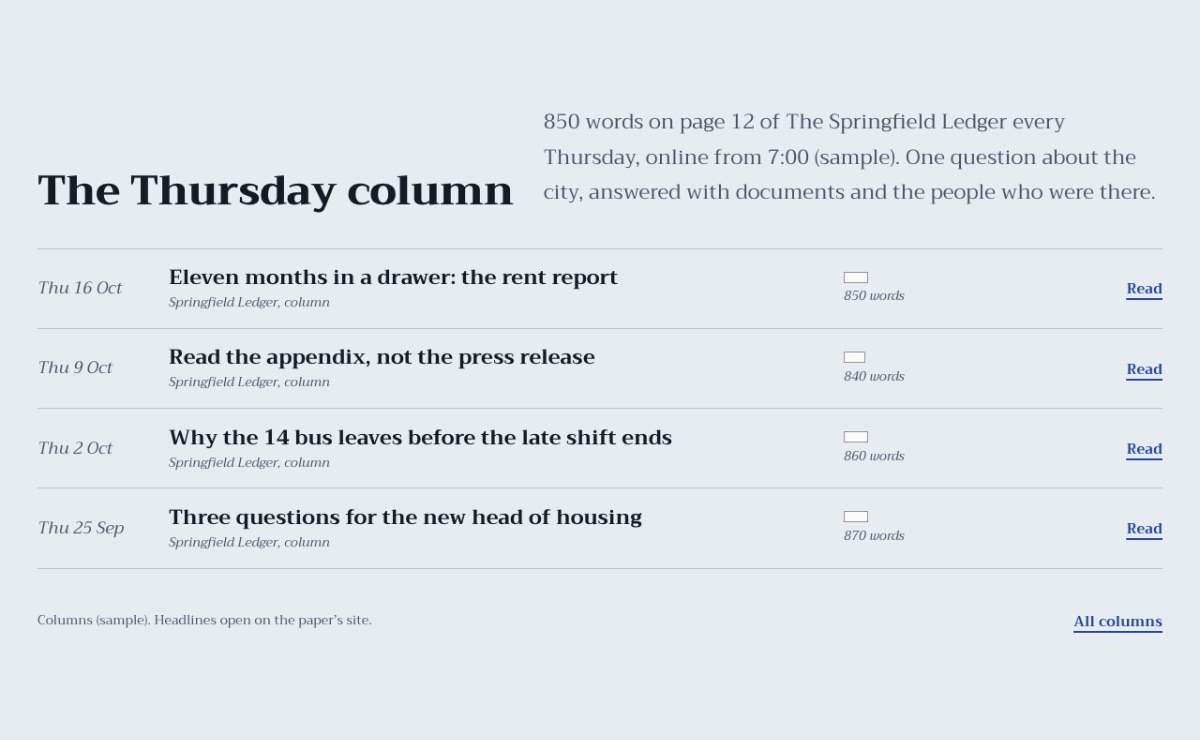 LT Author design: thursday section