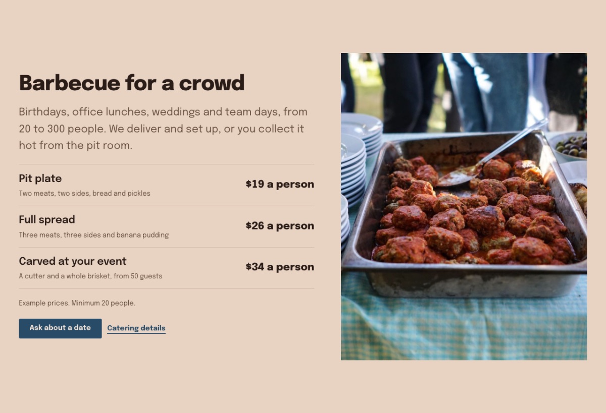 LT BBQ design: catering section
