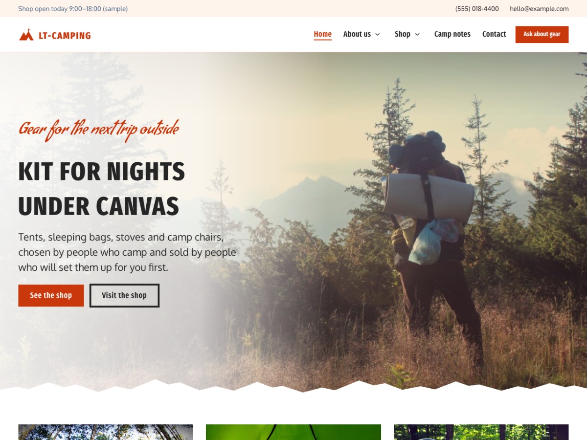 LT Camping home page