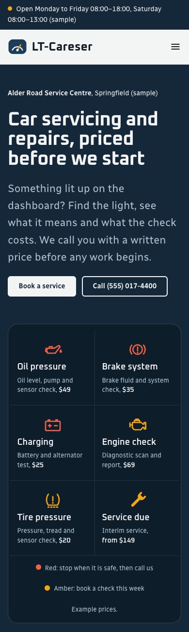LT Careser design on a phone
