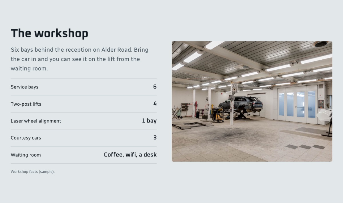 LT Careser design: workshop section