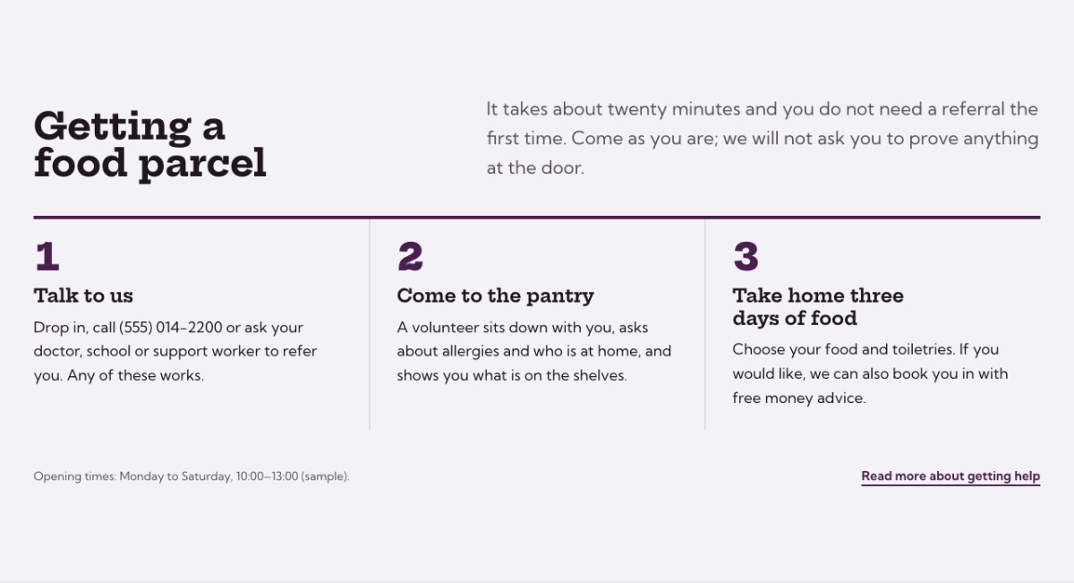 LT Charity design: help section
