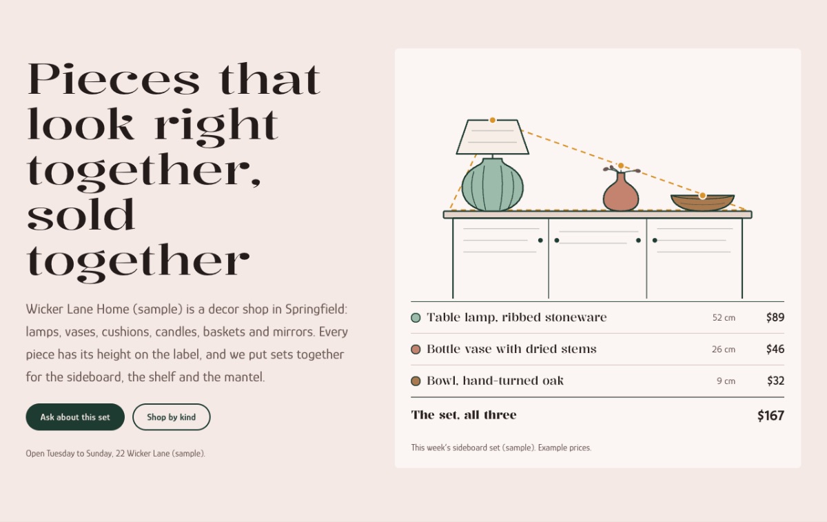 LT Decor design: set section
