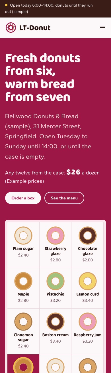 LT Donut design on a phone