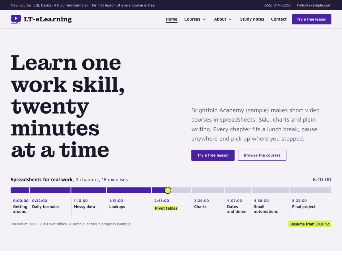 LT eLearning home page