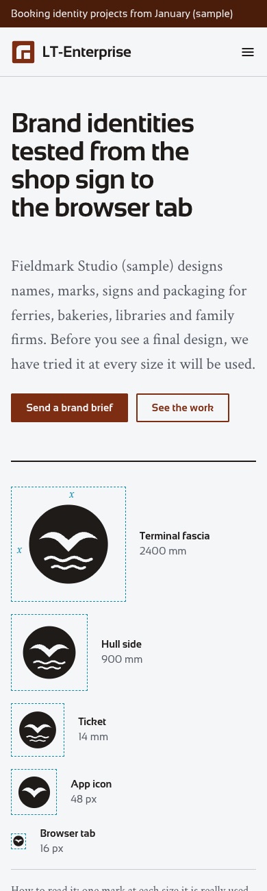LT Enterprise design on a phone