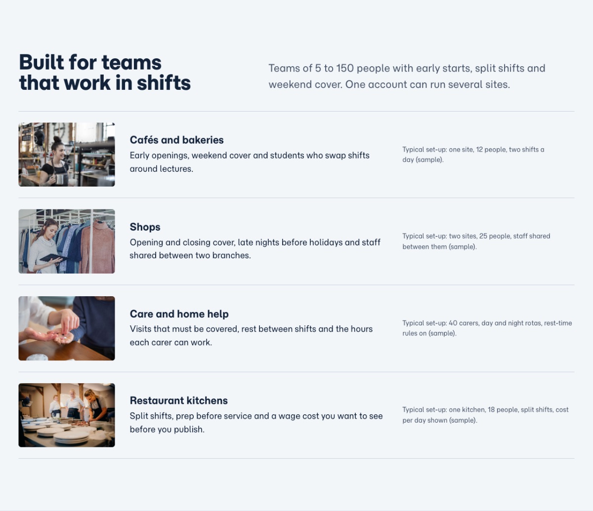 LT eService design: teams section