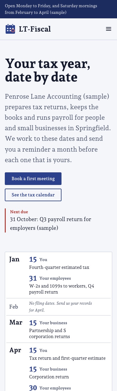 LT Fiscal design on a phone