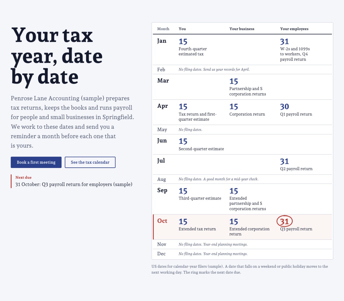 LT Fiscal design: calendar section