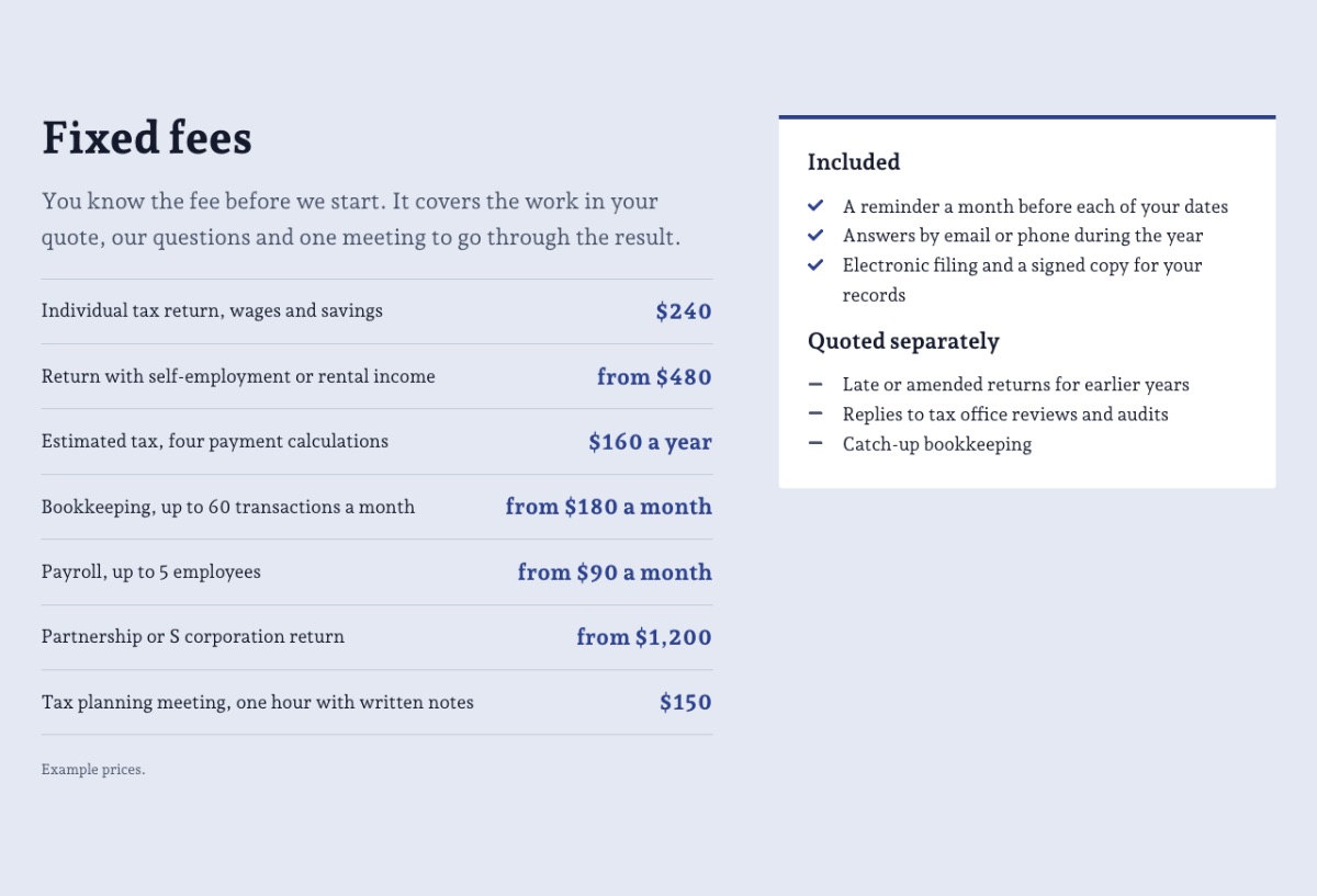 LT Fiscal design: fees section