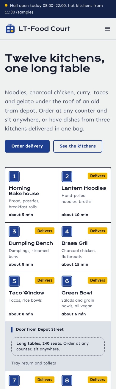 LT Food Court design on a phone