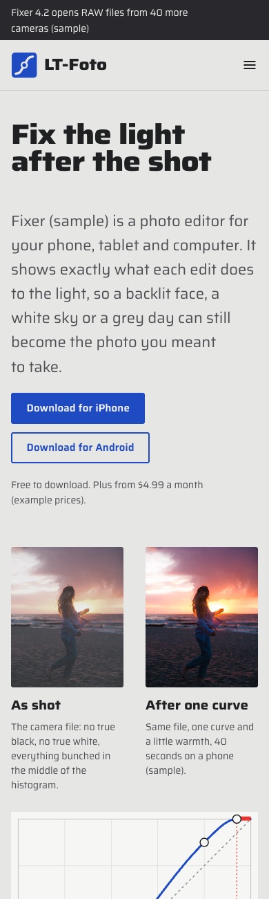 LT Foto design on a phone