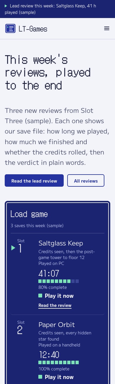LT Game design on a phone