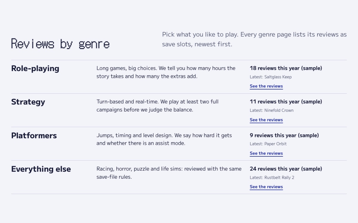 LT Game design: genres section