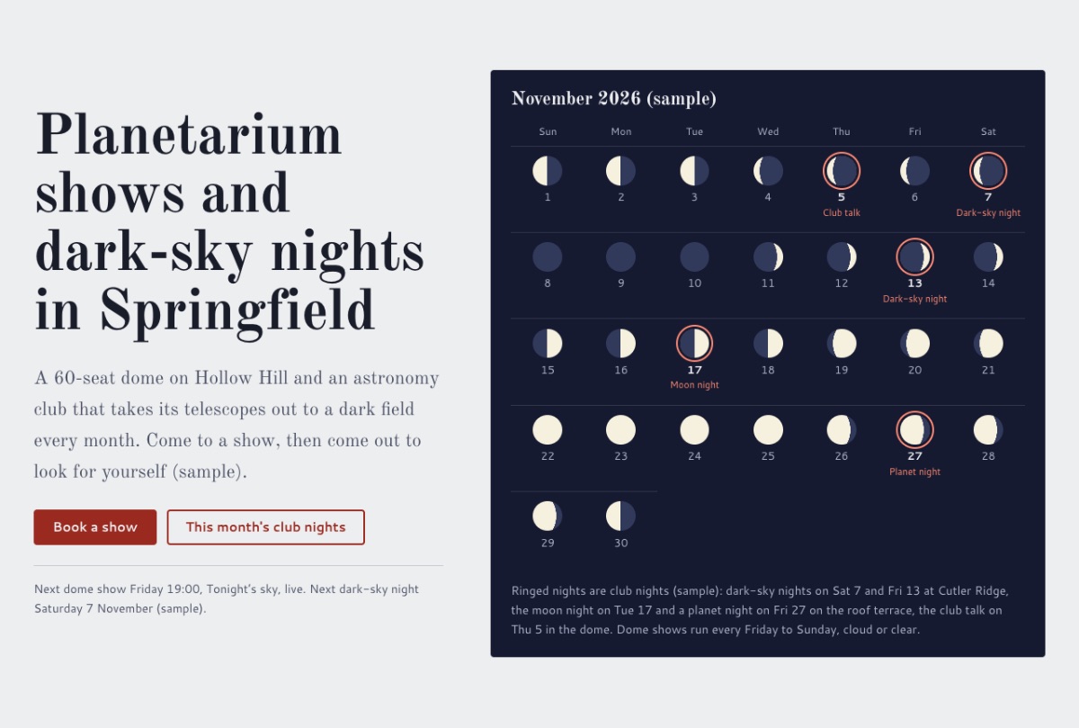 LT Gravity design: month section