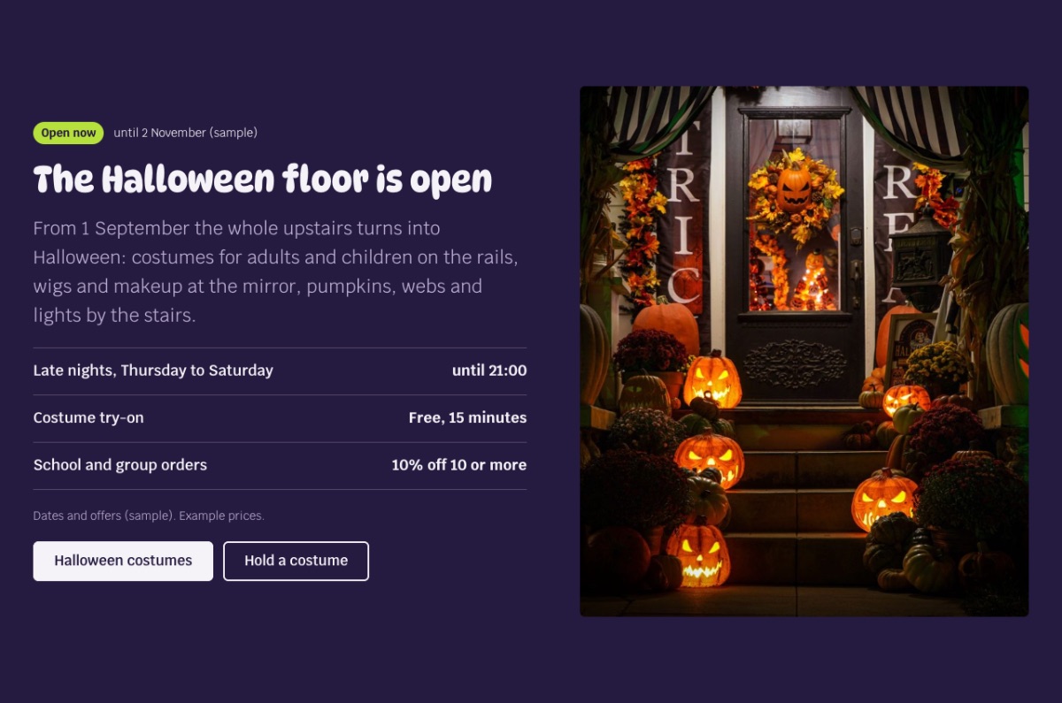 LT Halloween design: halloween section