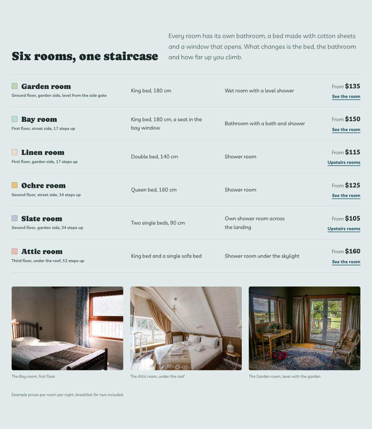 LT Hotel Booking design: rooms section