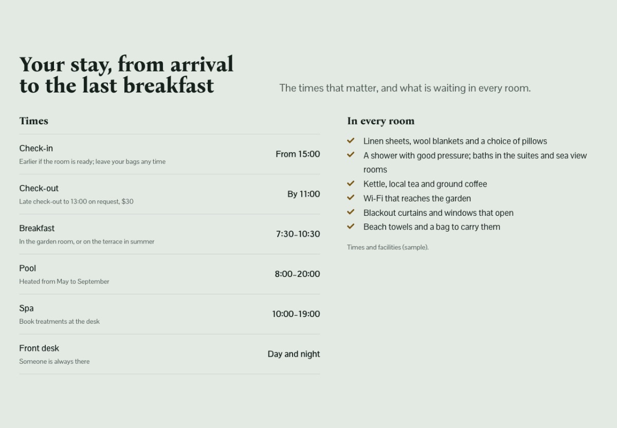 LT Hotel design: stay section