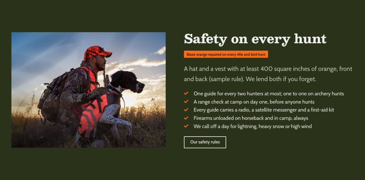 LT Hunting design: safety section