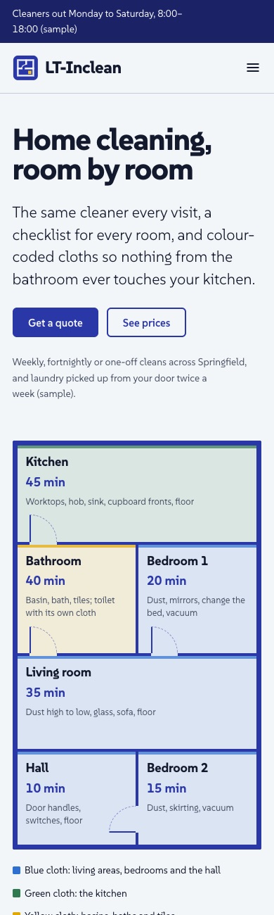 LT Inclean design on a phone