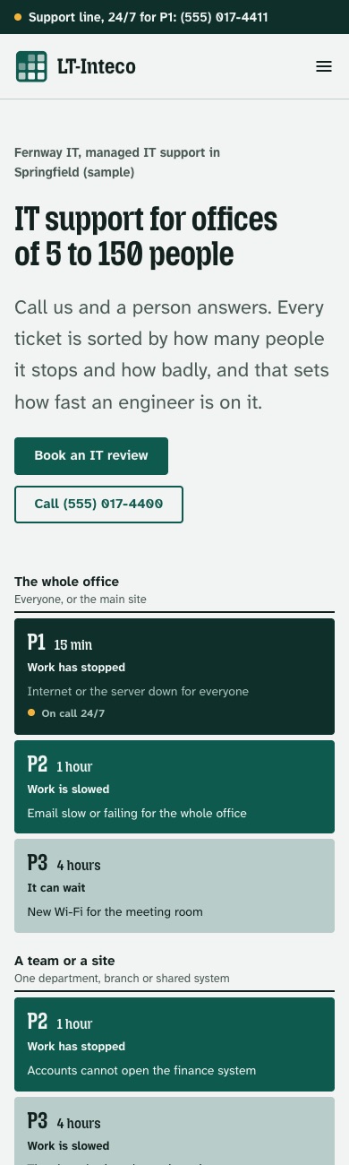 LT Inteco design on a phone
