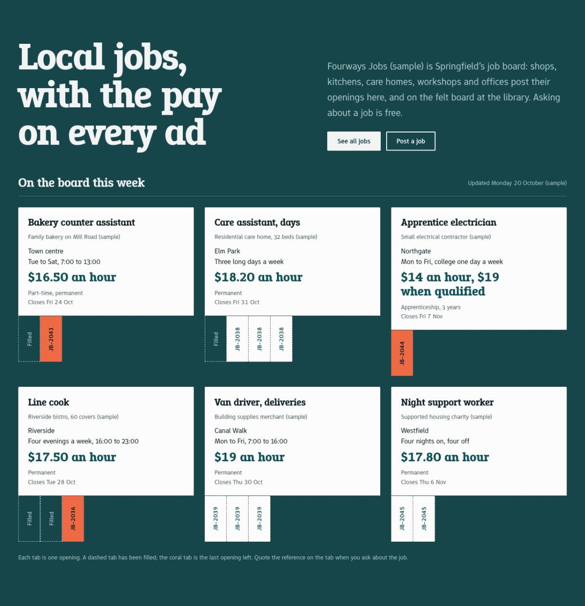LT Jobboard design: board section