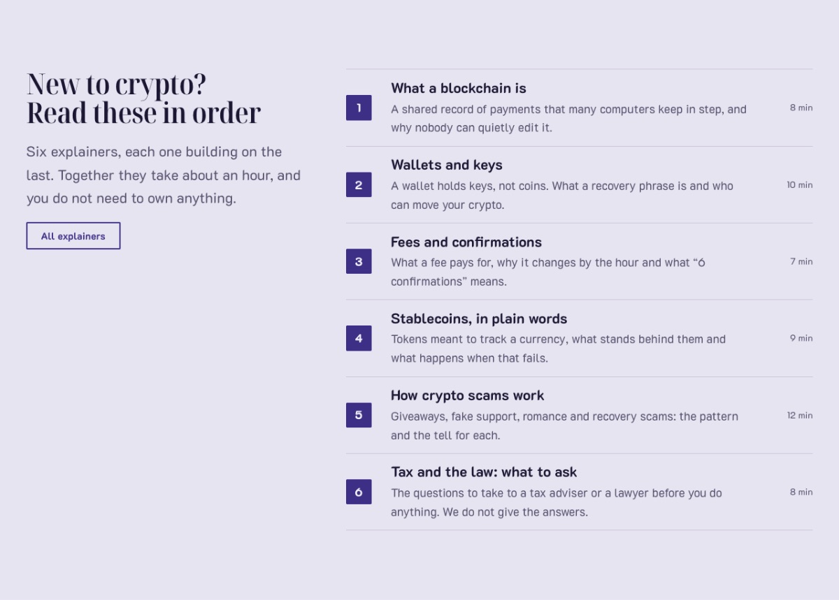 LT Lico design: explainers section
