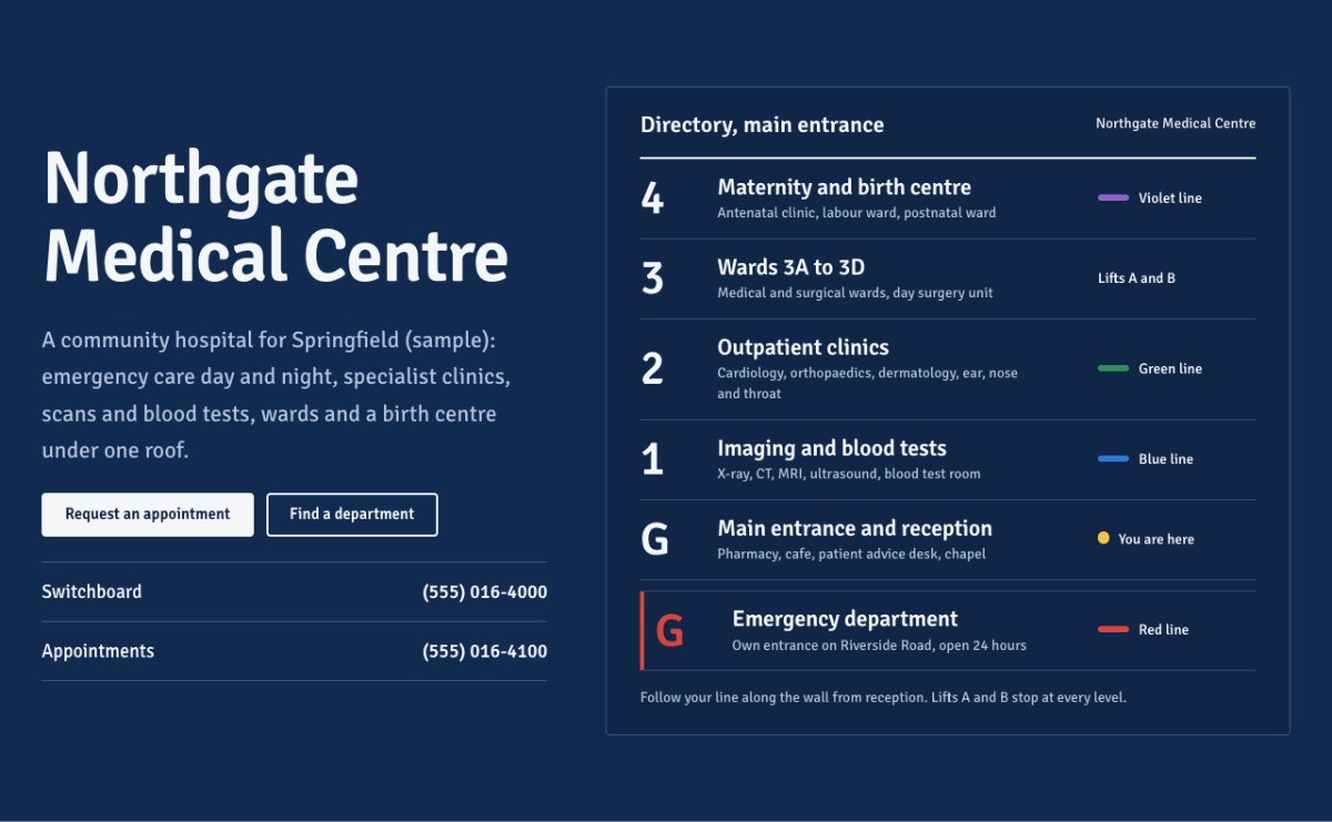 LT Medical design: directory section