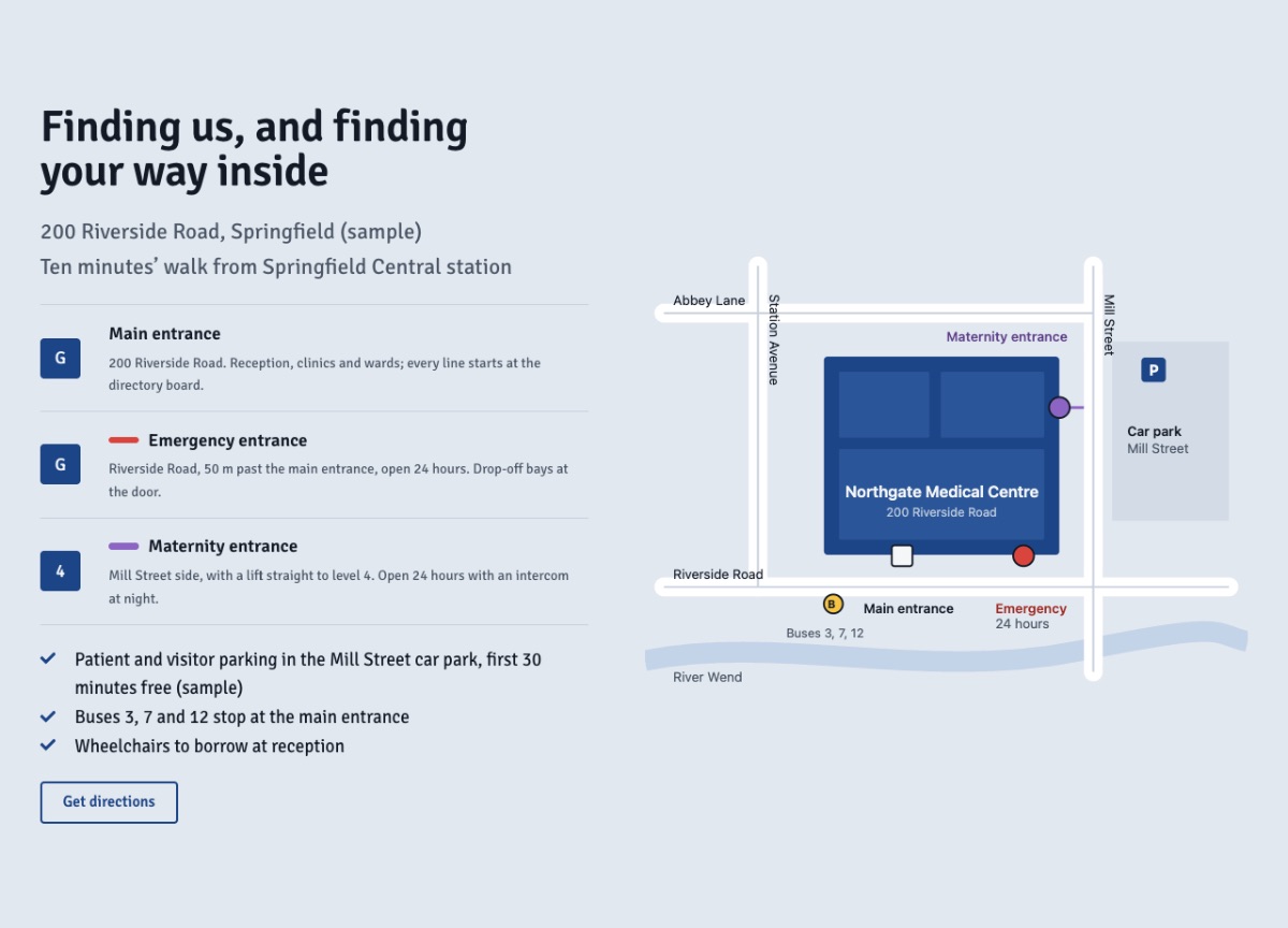 LT Medical design: find us section