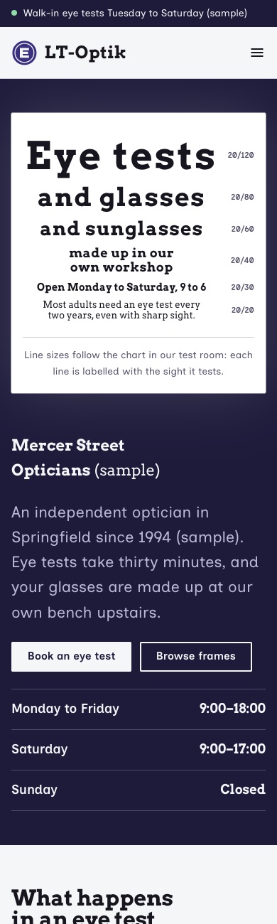 LT Optik design on a phone