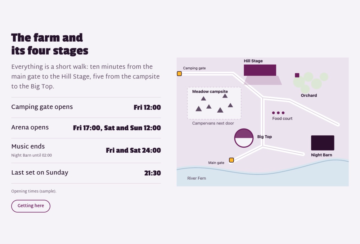 LT Party design: site section