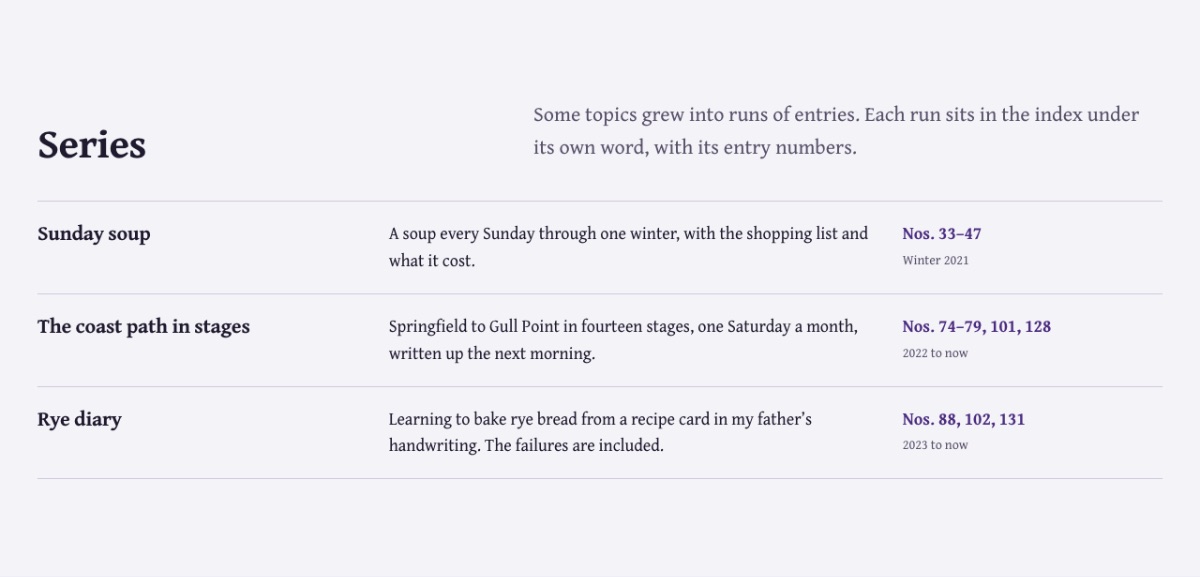 LT Personal design: series section