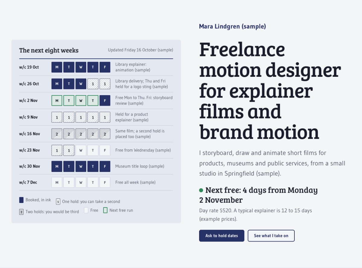 LT Profile design: diary section