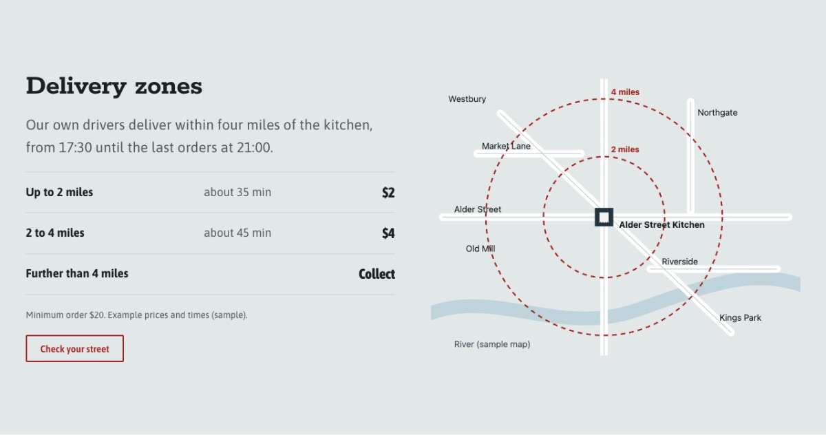 LT Restaurant design: delivery section