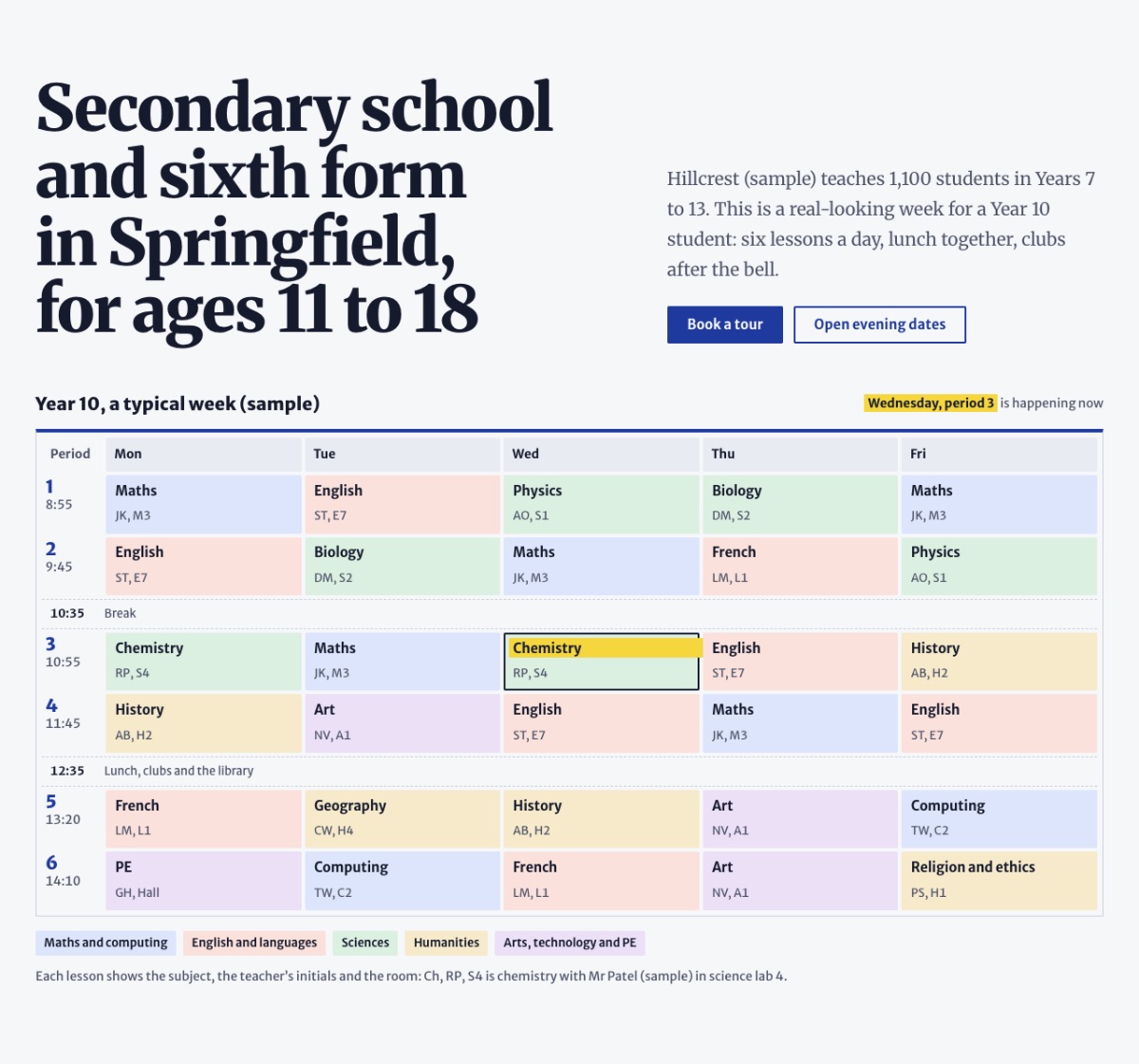 LT School design: week section