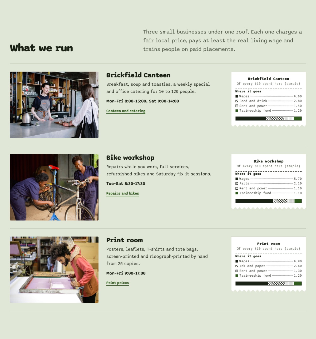 LT Social Company design: run section