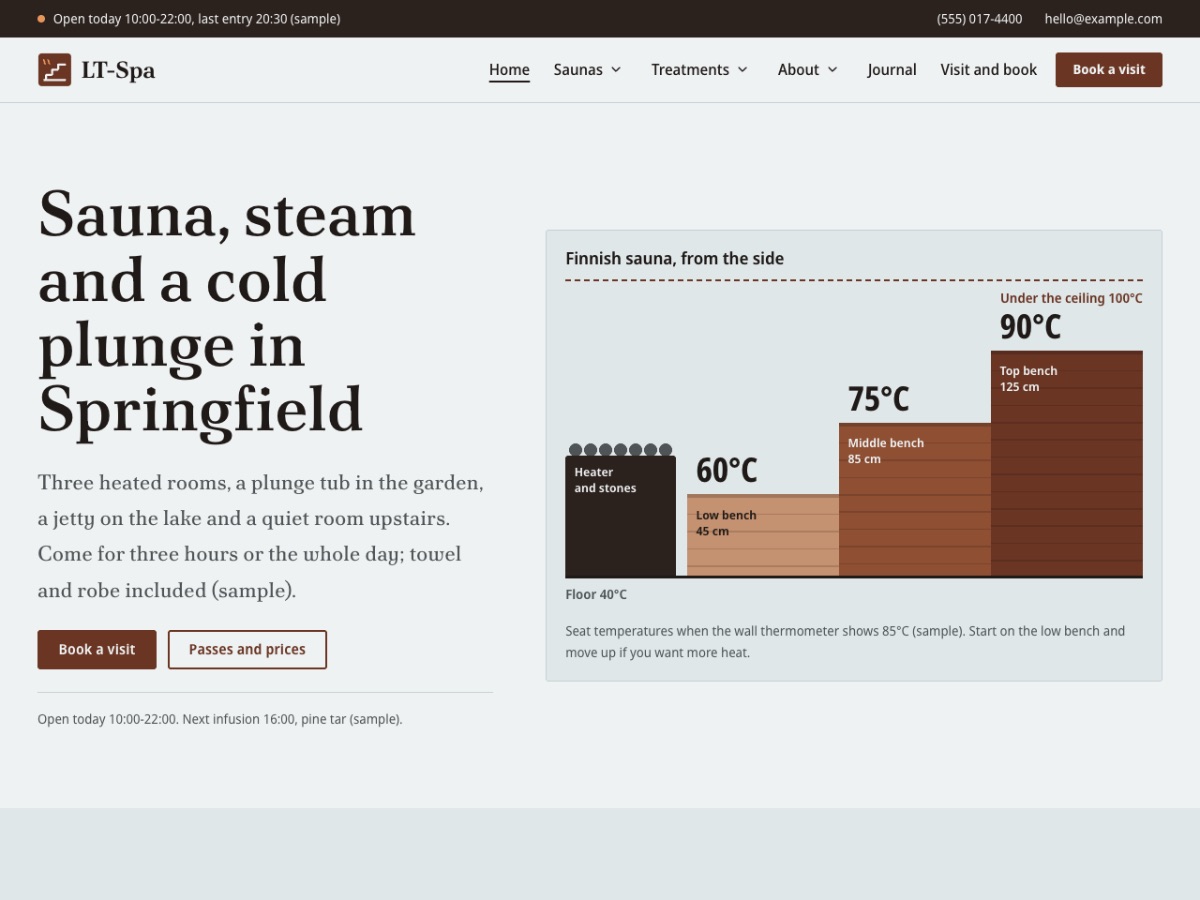 LT Spa home page