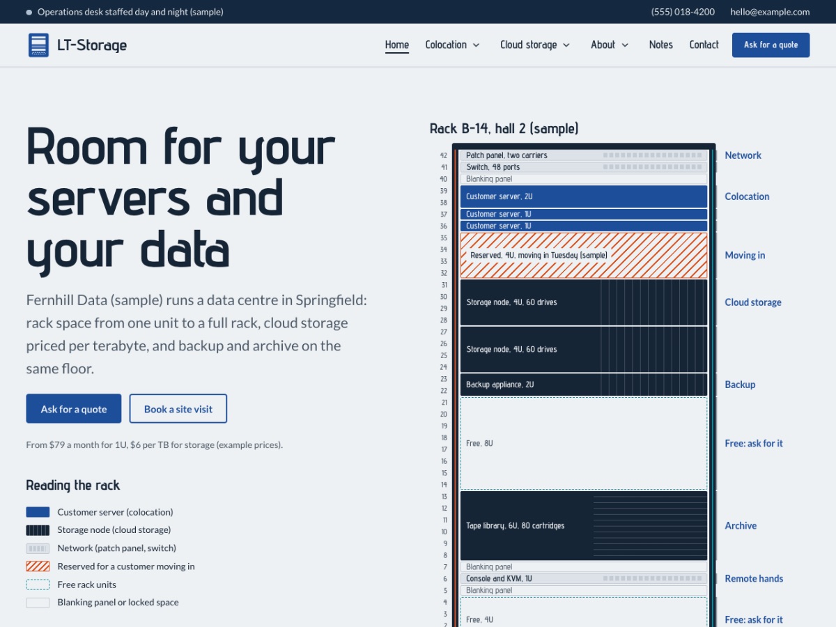 LT Storage home page